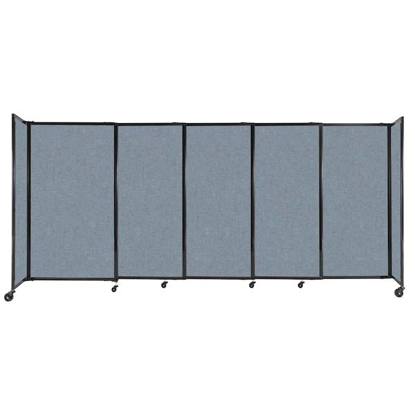 StraightWall Sliding Portable Partition 11'3" x 5' Powder Blue Fabric